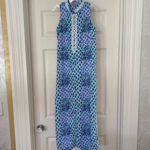EUC Girls Lilly Pulitzer Blue/Green Maxi Dress 12